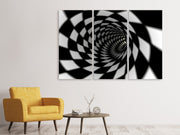 3 darab Vászonképek Abstract Tunnel Black u0026 White