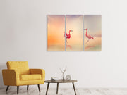 3 darab Vászonképek Romantic Flamingos