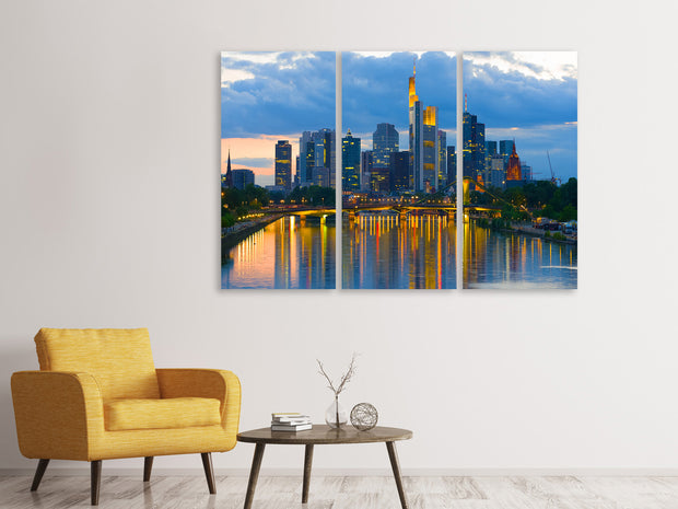 3 darab Vászonképek Skyline Frankfurt