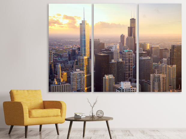 3 darab Vászonképek Skyline Chicago
