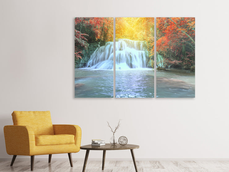 3 darab Vászonképek Waterfall In Light