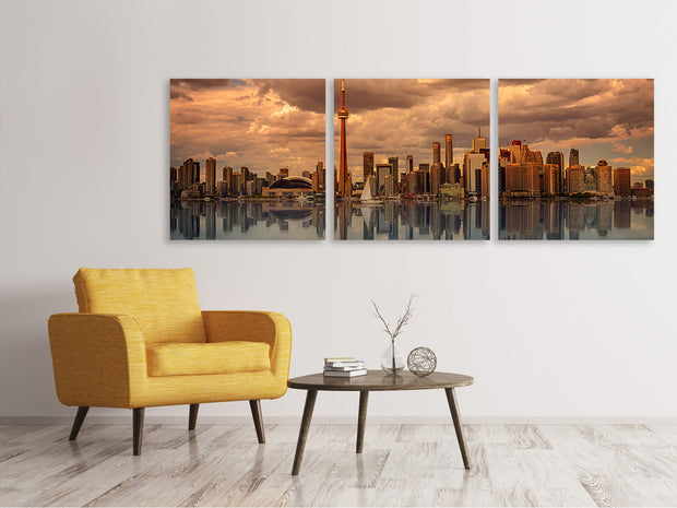 3 darab Vászonképek Panoramic Toronto at dusk