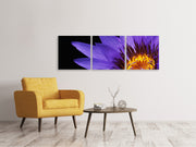 3 darab Vászonképek Panoramic XL water lily in purple