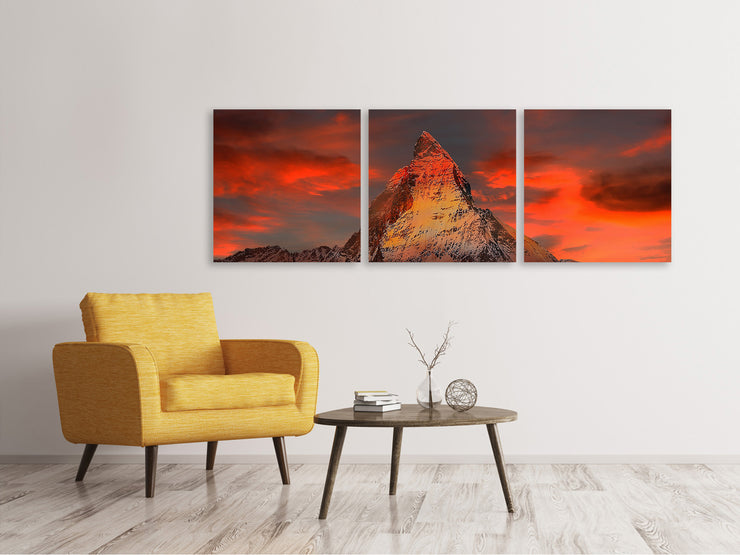 3 darab Vászonképek Panoramic Mountains of Switzerland at sunset