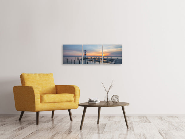 3 darab Vászonképek Panoramic Lighthouse in the sunset