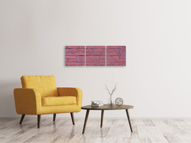 3 darab Vászonképek Panoramic Lacquered clinker bricks