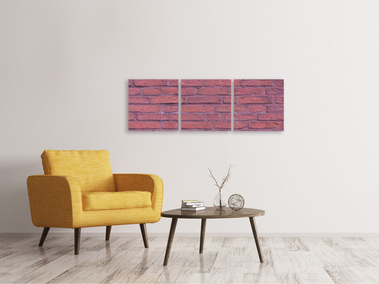 3 darab Vászonképek Panoramic Lacquered clinker bricks