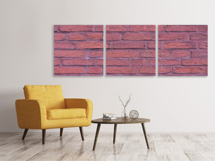 3 darab Vászonképek Panoramic Lacquered clinker bricks