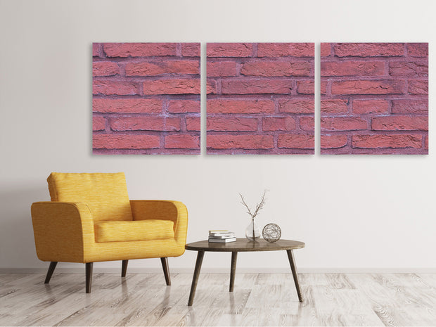 3 darab Vászonképek Panoramic Lacquered clinker bricks