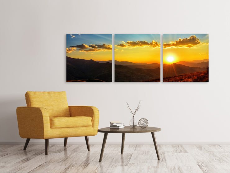 3 darab Vászonképek Panoramic Sunset in the world of mountains