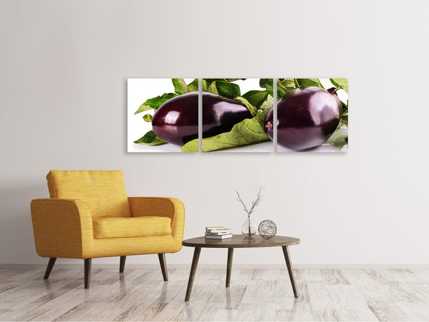 3 darab Vászonképek Panoramic Fresh eggplants