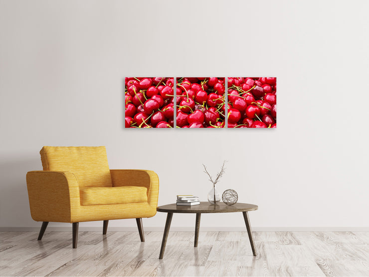 3 darab Vászonképek Panoramic XL cherries