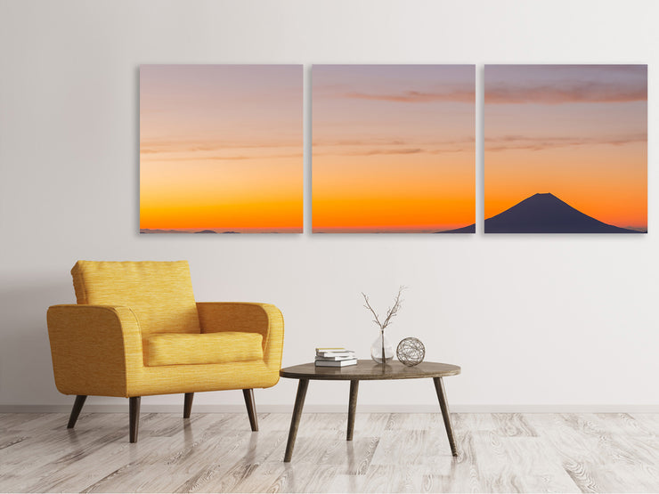 3 darab Vászonképek Panoramic Mount Fuji at sunset
