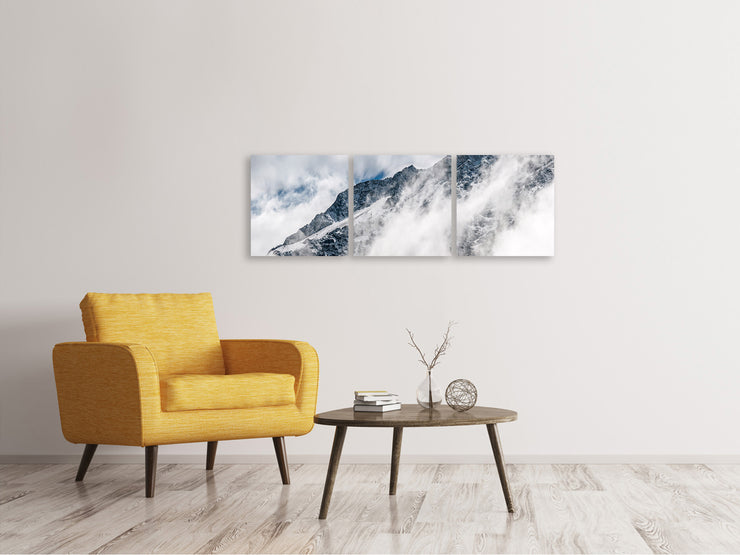 3 darab Vászonképek Panoramic Mountain view with clouds