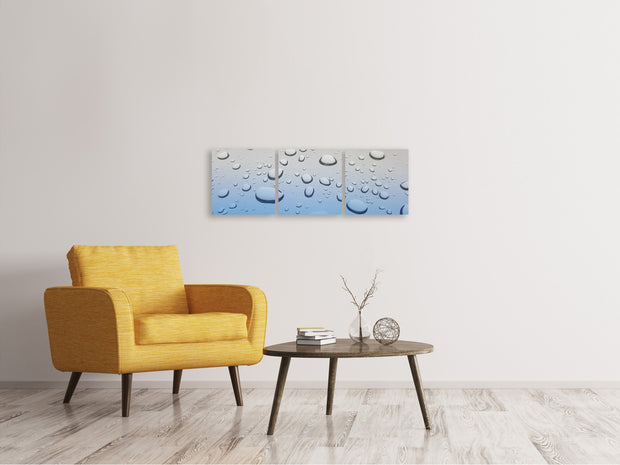 3 darab Vászonképek Panoramic Raindrop in XXL