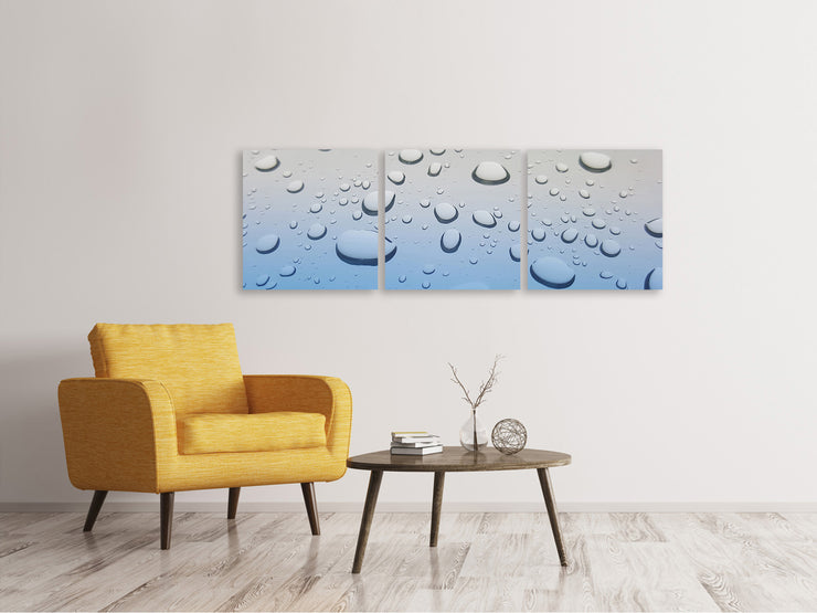 3 darab Vászonképek Panoramic Raindrop in XXL