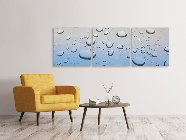 3 darab Vászonképek Panoramic Raindrop in XXL