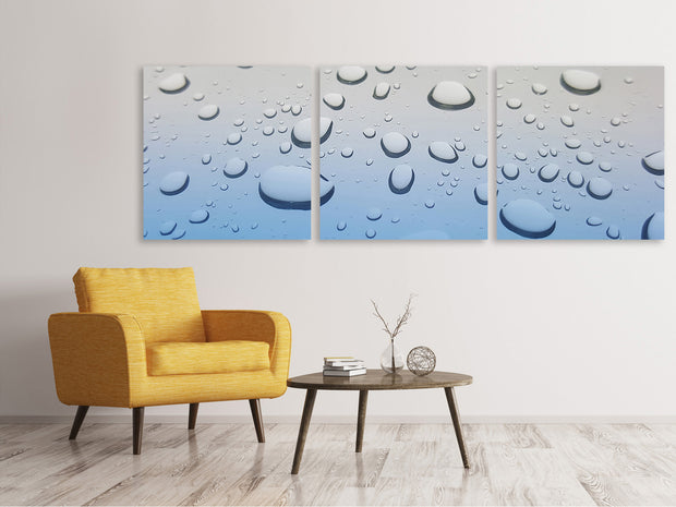 3 darab Vászonképek Panoramic Raindrop in XXL