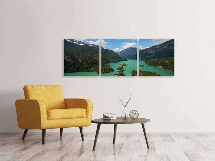 3 darab Vászonképek Panoramic Diablo Lake