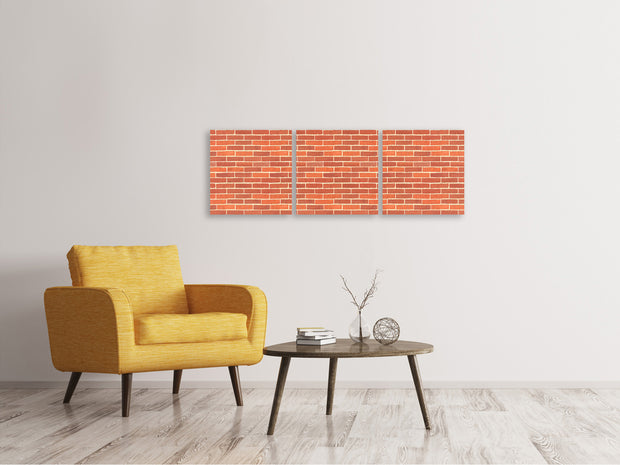 3 darab Vászonképek Panoramic Bricks