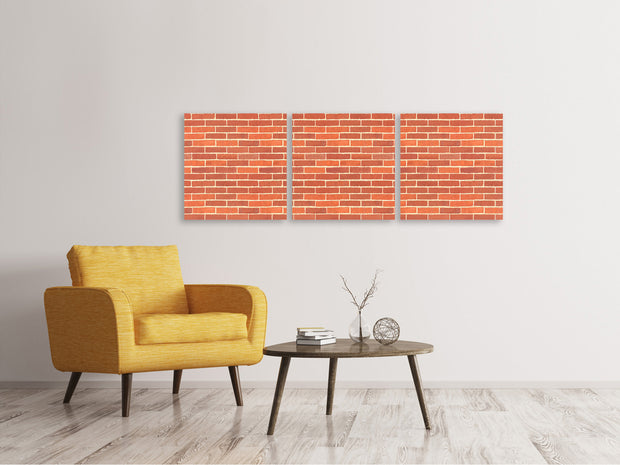 3 darab Vászonképek Panoramic Bricks