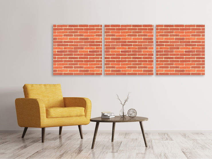 3 darab Vászonképek Panoramic Bricks