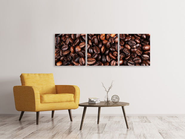 3 darab Vászonképek Panoramic Coffee Beans In XXL