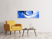 3 darab Vászonképek Panoramic Abstract Blue Wave