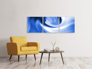 3 darab Vászonképek Panoramic Abstract Blue Wave