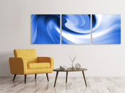 3 darab Vászonképek Panoramic Abstract Blue Wave