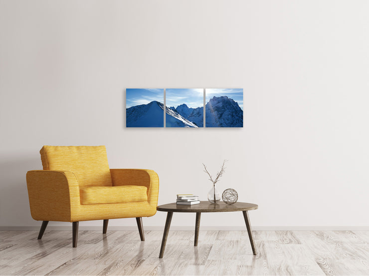 3 darab Vászonképek Panoramic The Mountain In Snow