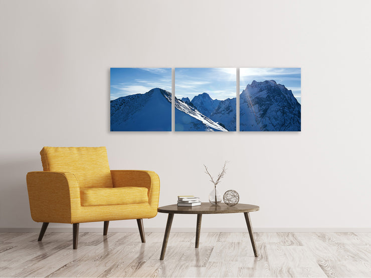 3 darab Vászonképek Panoramic The Mountain In Snow