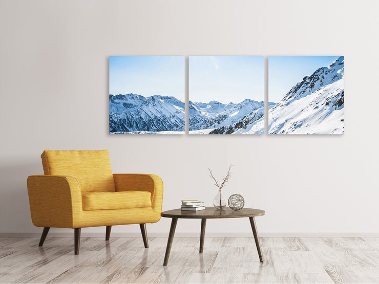 3 darab Vászonképek Panoramic Mountain Panorama In Snow