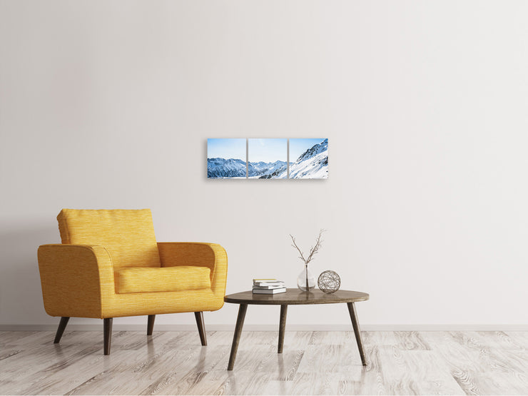3 darab Vászonképek Panoramic Mountain Panorama In Snow