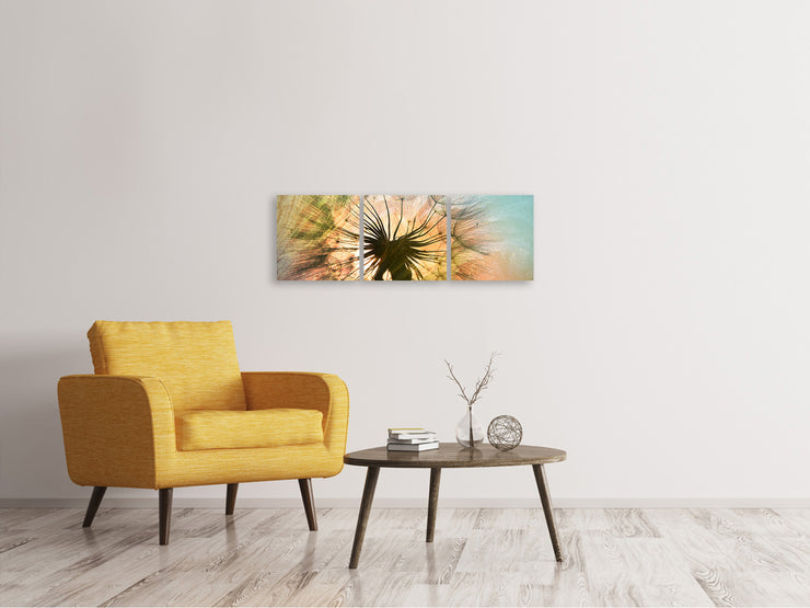 3 darab Vászonképek Panoramic XXL Dandelion