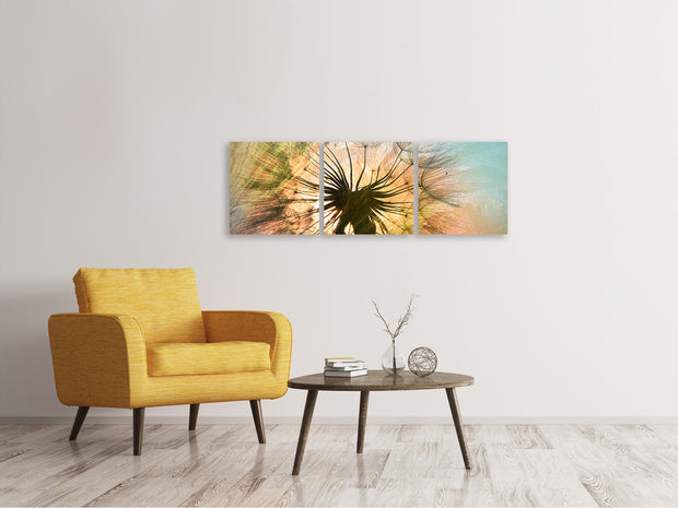 3 darab Vászonképek Panoramic XXL Dandelion