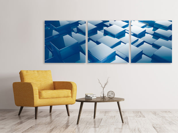 3 darab Vászonképek Panoramic 3D-Cubes