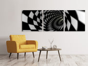 3 darab Vászonképek Panoramic Abstract Tunnel Black u0026 White