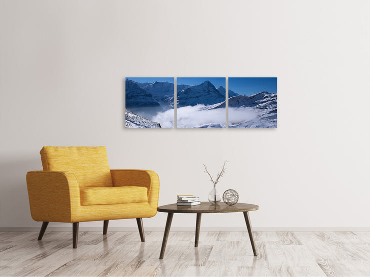 3 darab Vászonképek Panoramic Sun Terrace In The Swiss Alps