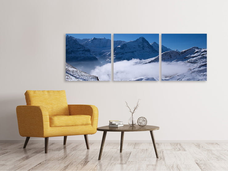 3 darab Vászonképek Panoramic Sun Terrace In The Swiss Alps
