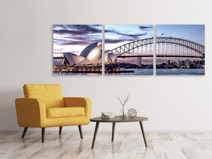 3 darab Vászonképek Panoramic Skyline Sydney Opera House