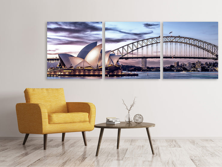 3 darab Vászonképek Panoramic Skyline Sydney Opera House