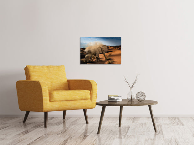 Vászonképek Elephants in the desert