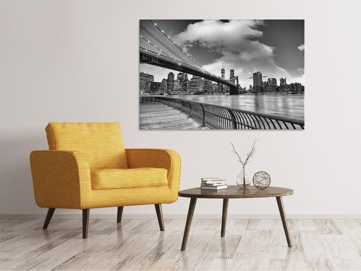 Vászonképek Skyline Black And White Photography Brooklyn Bridge NY