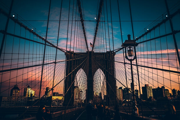 Fotótapéták Brooklyn Bridge in the evening light