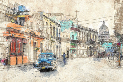 Fotótapéták Painting vintage Cuba