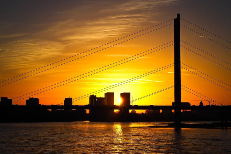 Fotótapéták Skyline Dusseldorf at sunset