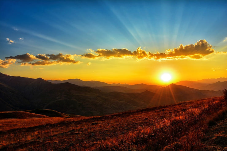 Fotótapéták Sunset in the world of mountains