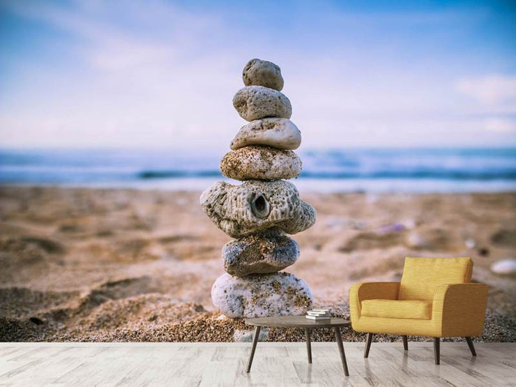 Fotótapéták Stone pile on the beach