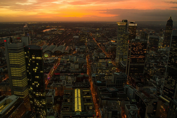 Fotótapéták Above the rooftops of Frankfurt